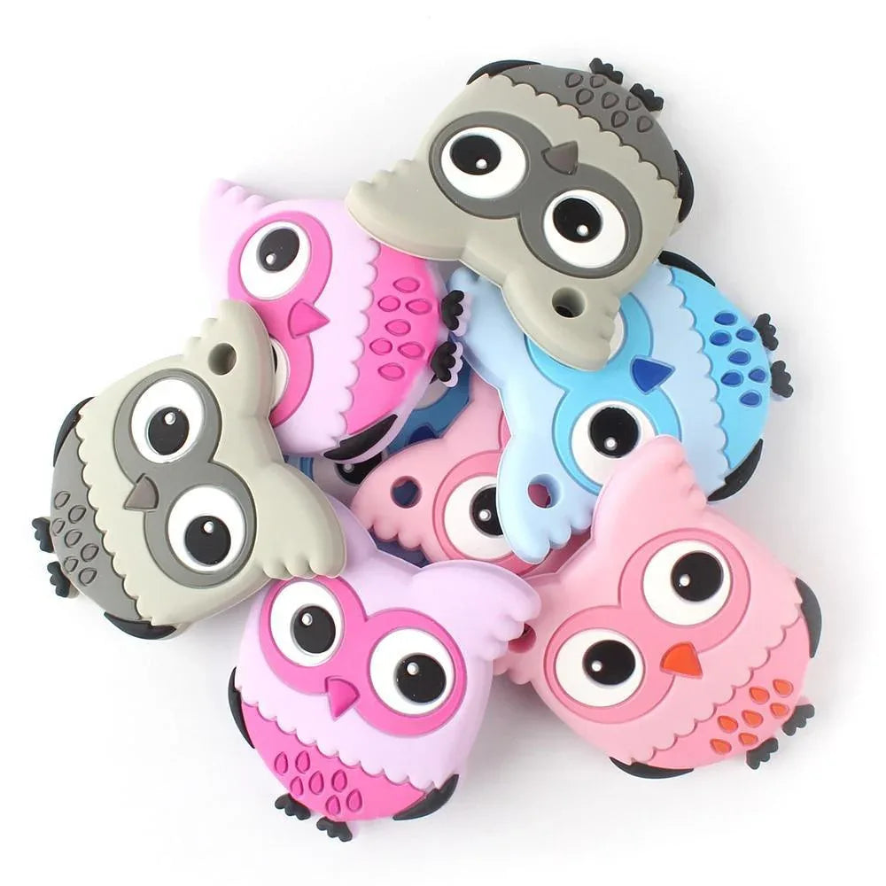 Owl Silicone Teethers Food Grade For Baby Teething Silicone Beads Teething Toddler Toys For Kids - BIG FRENCHIES