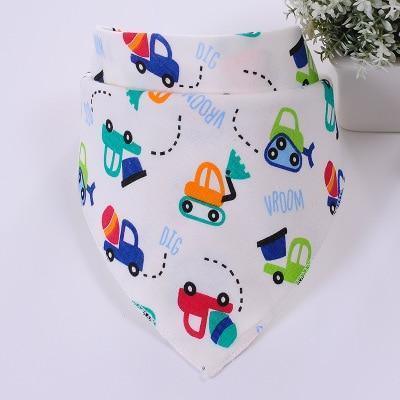 Cute Breathable Bibs Baby Feeding Cartoon Printing Super Absorbent Triangle Scarf Bib Cotton For Newborn Infant Girls And Boys - BIG FRENCHIES