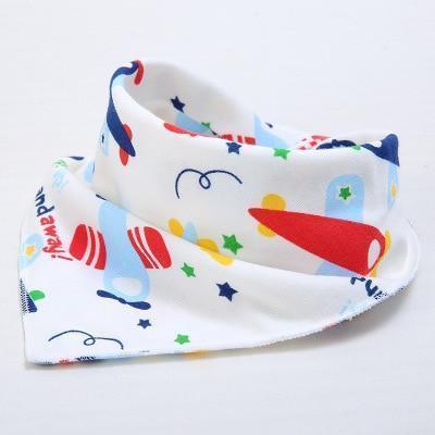 Cute Breathable Bibs Baby Feeding Cartoon Printing Super Absorbent Triangle Scarf Bib Cotton For Newborn Infant Girls And Boys - BIG FRENCHIES