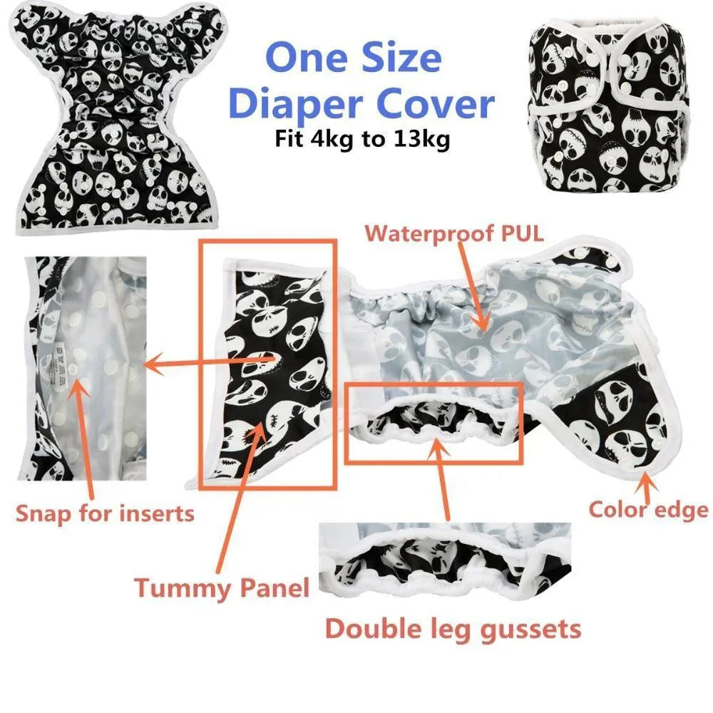 Baby Girl Pink One Size Cloth Diaper Cover Comfortable Nappy With Double Gusset Cartoon Designs Baby Boys Diapers - BIG FRENCHIES