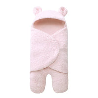 Winter Baby Blanket Cute Cartoon Bear Ears Newborn Swaddle Wrap Warm Unisex Infant Sleeping Bag Soft Envelope Kids Bedding Blanet for Baby - BIG FRENCHIES