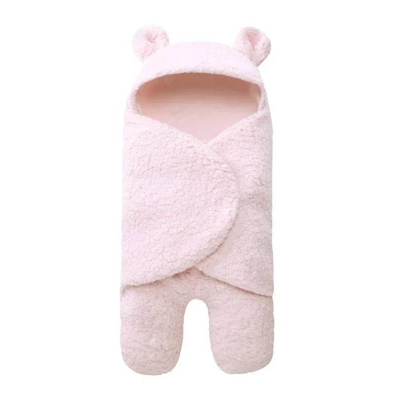Winter Baby Blanket Cute Cartoon Bear Ears Newborn Swaddle Wrap Warm Unisex Infant Sleeping Bag Soft Envelope Kids Bedding Blanet for Baby - BIG FRENCHIES