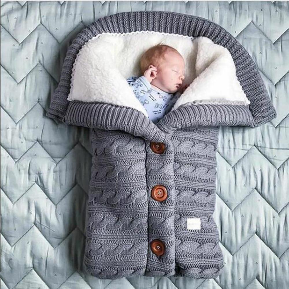 Handmade Wool Warm Baby Blanket Soft Baby Sleeping Bag Cotton Knitting Envelope Newborn Swadding Wrap Stroller blankets Gift for Shower - BIG FRENCHIES