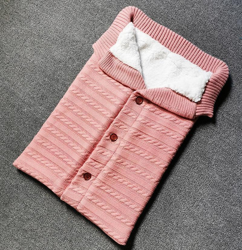 Handmade Wool Warm Baby Blanket Soft Baby Sleeping Bag Cotton Knitting Envelope Newborn Swadding Wrap Stroller blankets Gift for Shower - BIG FRENCHIES
