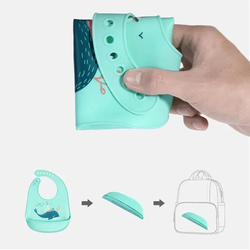 Bibs Waterproof Silicone Feeding Baby Saliva Towel Newborn Cartoon Aprons Baby Bibs Adjustable - BIG FRENCHIES
