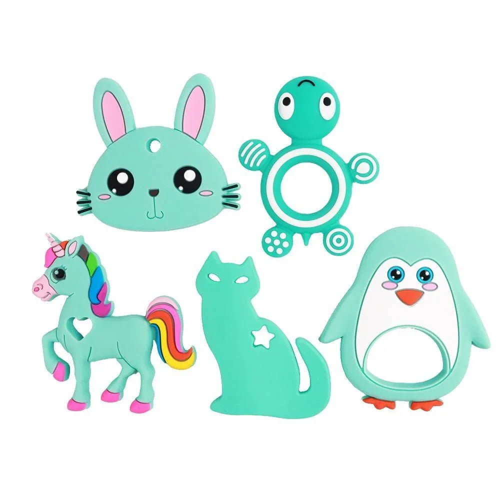 Baby Silicone Teethers BPA Free Teething Toy Animal Dog Koala Owl Elephant Baby Ring Teether Silicone Beads For Kids and Baby - BIG FRENCHIES