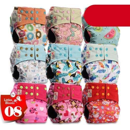 Modern 9/6PCS Set Bamboo Charcoal Washable Real Cloth Pocket NappiesFor Baby Boys and Girls Diaper Set In Modern Design - BIG FRENCHIES