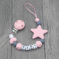 Personalized Name Handmade Pacifier Clips Holder Chain Silicone Pacifier Chains Baby Teether Teething Chain For Baby and Kids - BIG FRENCHIES