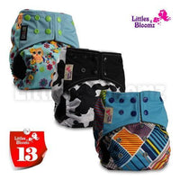 Modern Luxury Printed Washable Real Cloth Pocket Nappy,3 nappies/diapers Set For Girls and Boys Baby In Elegant Style - BIG FRENCHIES