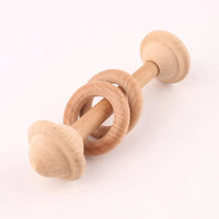 Modern Wooden Rattle Beech Bear Hand Teething Wooden Ring Baby Rattles Play Educational Toys For Kids - BIG FRENCHIES