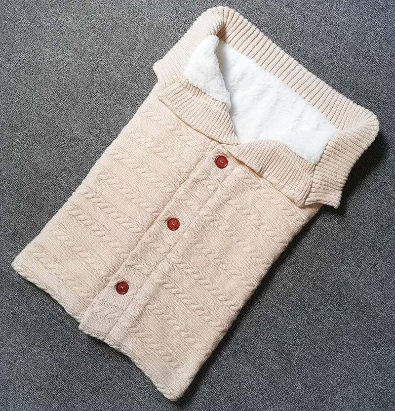 Handmade Wool Warm Baby Blanket Soft Baby Sleeping Bag Cotton Knitting Envelope Newborn Swadding Wrap Stroller blankets Gift for Shower - BIG FRENCHIES