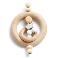 Modern Wooden Rattle Beech Bear Hand Teething Wooden Ring Baby Rattles Play Educational Toys For Kids - BIG FRENCHIES