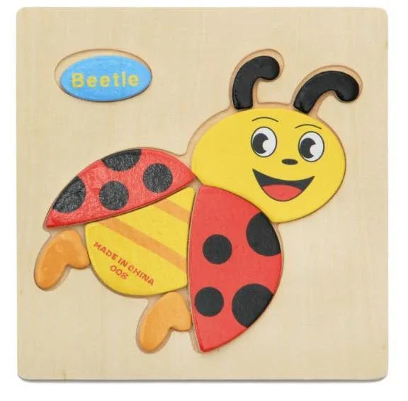 3D Wooden Children Interesting Puzzle Toys With Animals and Cars Exellent Puzzles Intelligence Kids Early Educational Toys For Children - BIG FRENCHIES