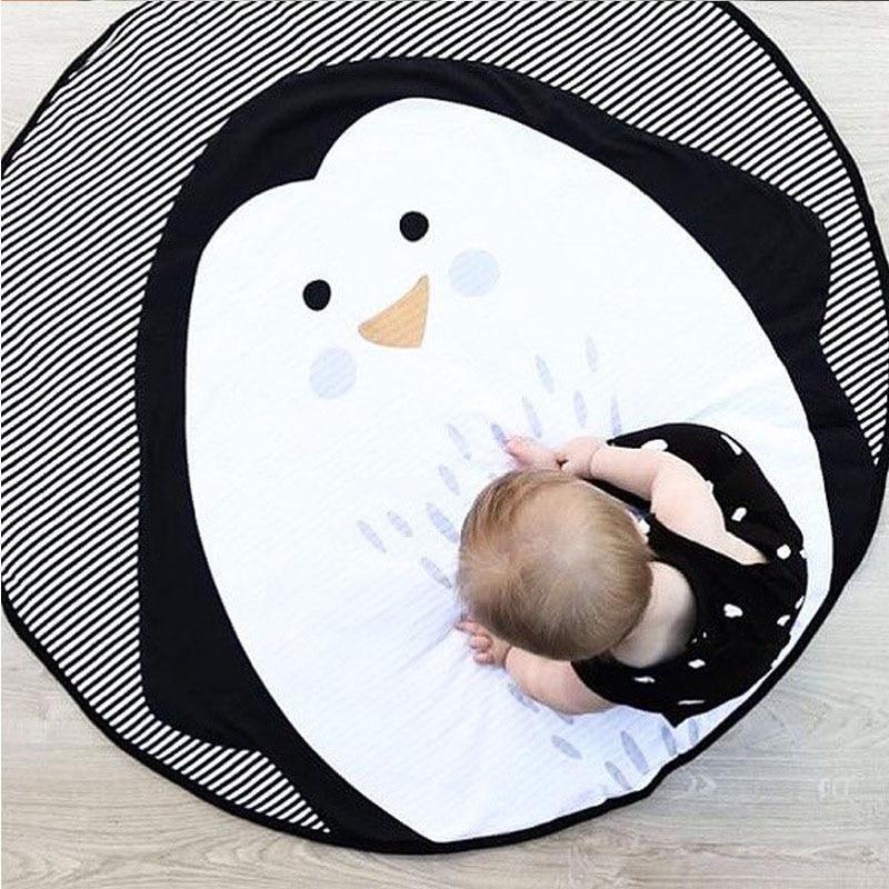 Luxury Mdoern Cartoon Animals Baby Play Mat Foldable Kids Crawling Pad Round Carpet Rug Toys Cotton Children Room Decor Photo Props Carpet For Kids - BIG FRENCHIES