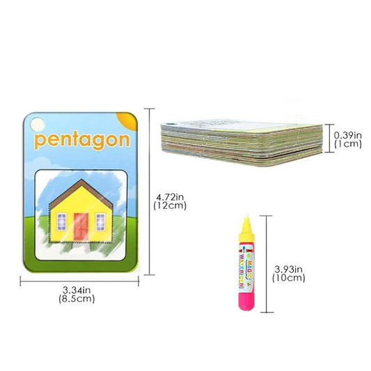 3 Types Water Drawing Learning Card & 1 Magic Pen Coloring Paper Cards Painting Board Educational Toys Drawing Book For For Kids - BIG FRENCHIES