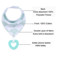 100% Organic Cotton Super Absorbent And Soft Unisex Baby Bandana Drool Bibs And Teething Toys For Newborn - BIG FRENCHIES