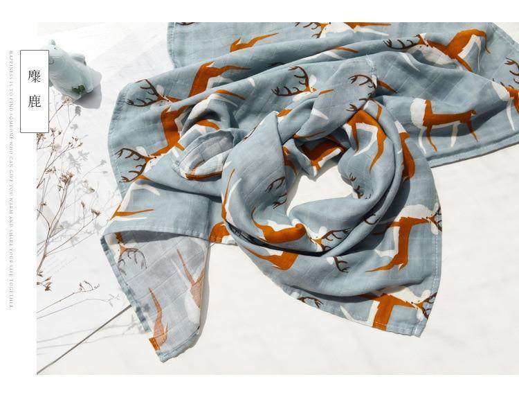 Baby Blankets Newborn Soft Organic Cotton Baby Blanket Muslin Swaddle Wrap Feeding Burp Cloth - BIG FRENCHIES