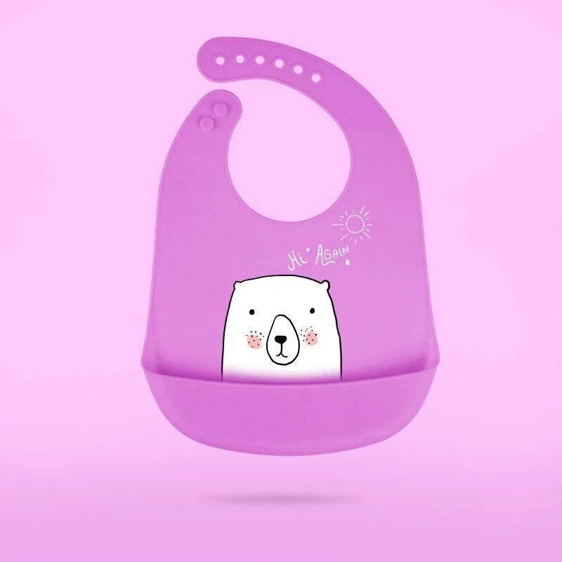 Bibs Waterproof Silicone Feeding Baby Saliva Towel Newborn Cartoon Aprons Baby Bibs Adjustable - BIG FRENCHIES