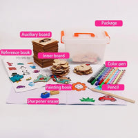 100Pcs Baby Wooden Drawing Toys Painting Stencil Templates Coloring Board Children Creative Doodles Early Learning Education Toy - BIG FRENCHIES
