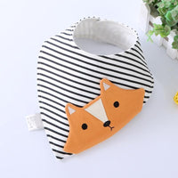 Baby Bibs Waterproof Triangle Cotton Cartoon Child Dribble Bibs Newborn Absorbent Cloth Bib for Kids in Cat Design - BIG FRENCHIES
