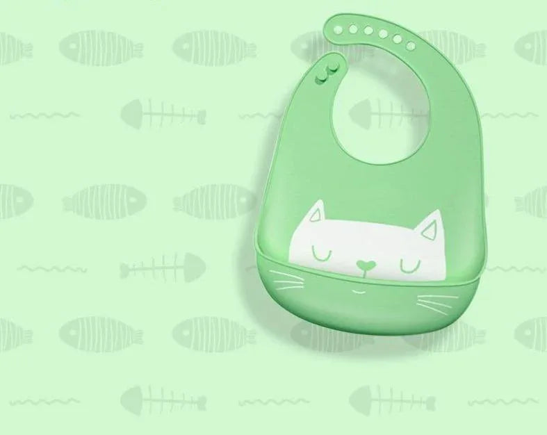 Bibs Waterproof Silicone Feeding Baby Saliva Towel Newborn Cartoon Aprons Baby Bibs Adjustable - BIG FRENCHIES