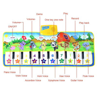 Animals Musical Mat Carpet with 10 Keys Record Function Animal Sounds Play Touch Piano Educational Toys For Kids - BIG FRENCHIES