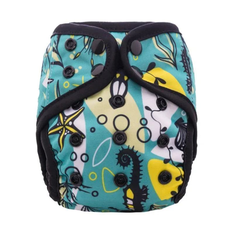 Newborn Pocket Diaper Cloth Diapers Bamboo Charcoal Inner Waterproof PUL Outer Double Gussets Nappies for Baby - BIG FRENCHIES