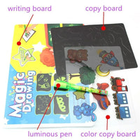 Educational Toy Drawing Board Tablet Graffiti 1pc A4 A3 Led Luminous Magic Raw With Light-fun - BIG FRENCHIES