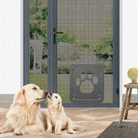 4-Way Lockable Pet Door – Durable Plastic Dog & Cat Flap for Screen Windows and Doors - BIG FRENCHIES