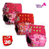 Modern Luxury Printed Washable Real Cloth Pocket Nappy,3 nappies/diapers Set For Girls and Boys Baby In Elegant Style - BIG FRENCHIES