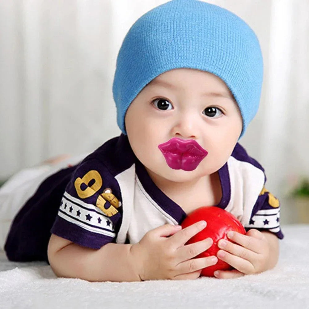 Silicone Baby Lip Pacifier Kiss Pink Rose Red Lip Shape Teeth Soothers Funny Baby Pacifiers For Baby and For Kids - BIG FRENCHIES