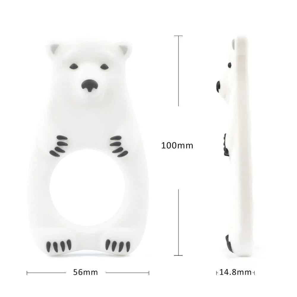 Baby Teethers Cartoon Animal Baby Teething Toy Penguin Silicone Teether Unicorn Pendant Raccoon Accessories - BIG FRENCHIES