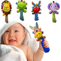 Soft Plush Baby Animal Hand Bells Baby Rattle Toys Newborn Gift Animal Style Hand Bell Rattle For Baby Kids - BIG FRENCHIES