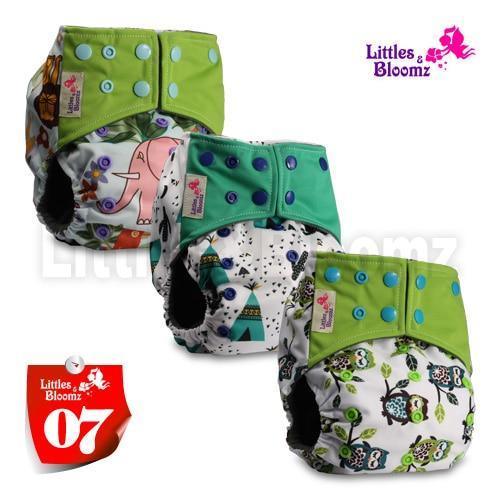 Modern Luxury Printed Washable Real Cloth Pocket Nappy,3 nappies/diapers Set For Girls and Boys Baby In Elegant Style - BIG FRENCHIES