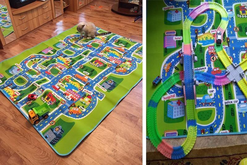 Town City Traffic Baby Crawling Mat Foam Climbing Pad Green Road Children's Play Mat Carpet For Kids and Boys Rooms - BIG FRENCHIES