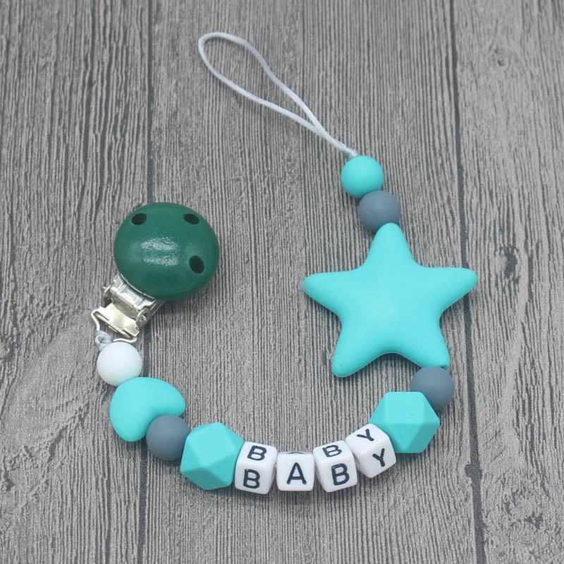 Personalized Name Handmade Pacifier Clips Holder Chain Silicone Pacifier Chains Baby Teether Teething Chain For Baby and Kids - BIG FRENCHIES