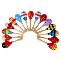 Baby Kid Wooden Ball Toy Sand Hammer Rattle Musical Instrument Percussion Infant (Multicolor)Random PCS For Kids - BIG FRENCHIES