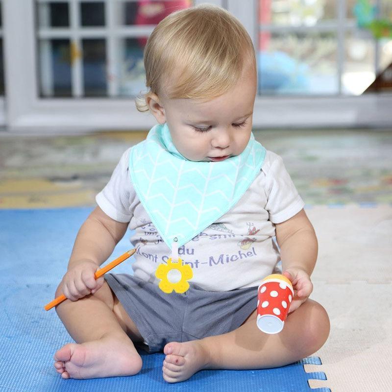 100% Organic Cotton Super Absorbent And Soft Unisex Baby Bandana Drool Bibs And Teething Toys For Newborn - BIG FRENCHIES