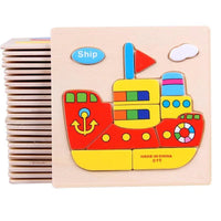 Wooden 3D Stevvex Modern Interesting Baby Learning Puzzles for Children Cartoon Animal Fruit Puzzles Intelligence Kids Children Educational Toy - BIG FRENCHIES