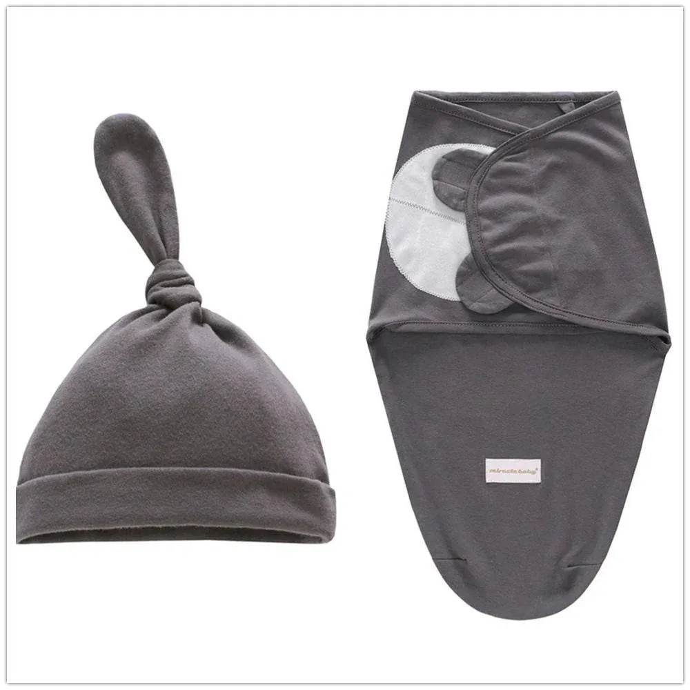 Baby Swaddle Blanket With Cap For Newborn Wrap Cotton Swaddling Bag Baby Envelope Sleep sack Blanket . - BIG FRENCHIES