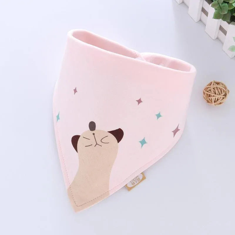 Cotton Cartoon Bandana Feeding Saliva Towel Waterproof Bibs For Baby Burp Accessory Adjustable Button Durable Baby Towels - BIG FRENCHIES