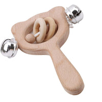 Modern Wooden Rattle Beech Bear Hand Teething Wooden Ring Baby Rattles Play Educational Toys For Kids - BIG FRENCHIES