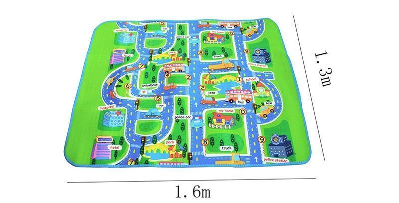 Town City Traffic Baby Crawling Mat Foam Climbing Pad Green Road Children's Play Mat Carpet For Kids and Boys Rooms - BIG FRENCHIES