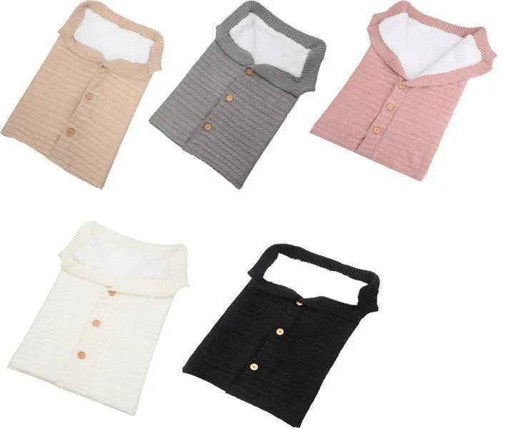 Handmade Wool Warm Baby Blanket Soft Baby Sleeping Bag Cotton Knitting Envelope Newborn Swadding Wrap Stroller blankets Gift for Shower - BIG FRENCHIES