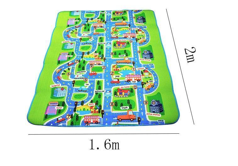 Town City Traffic Baby Crawling Mat Foam Climbing Pad Green Road Children's Play Mat Carpet For Kids and Boys Rooms - BIG FRENCHIES