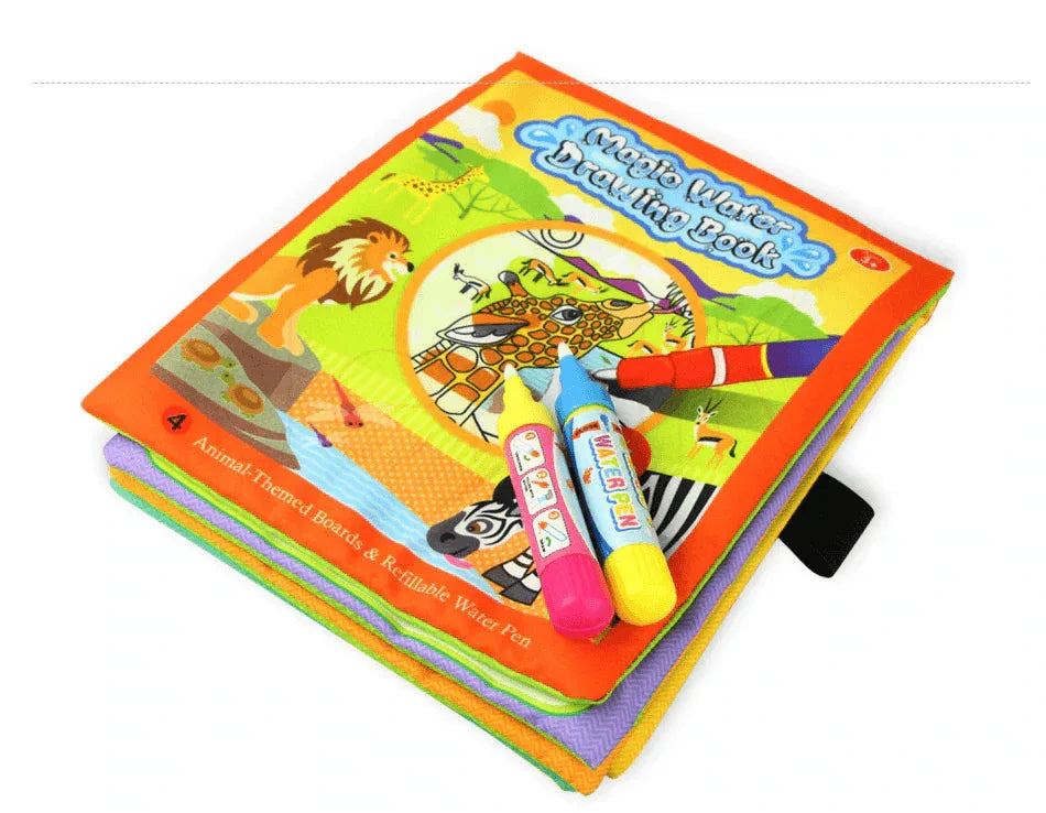 Modern Coloring Magic Water Drawing Book With Pen For Kids and Baby Educational Toy Animals Painting Writing Doodle Cloth Book Kids Drawing Board - BIG FRENCHIES