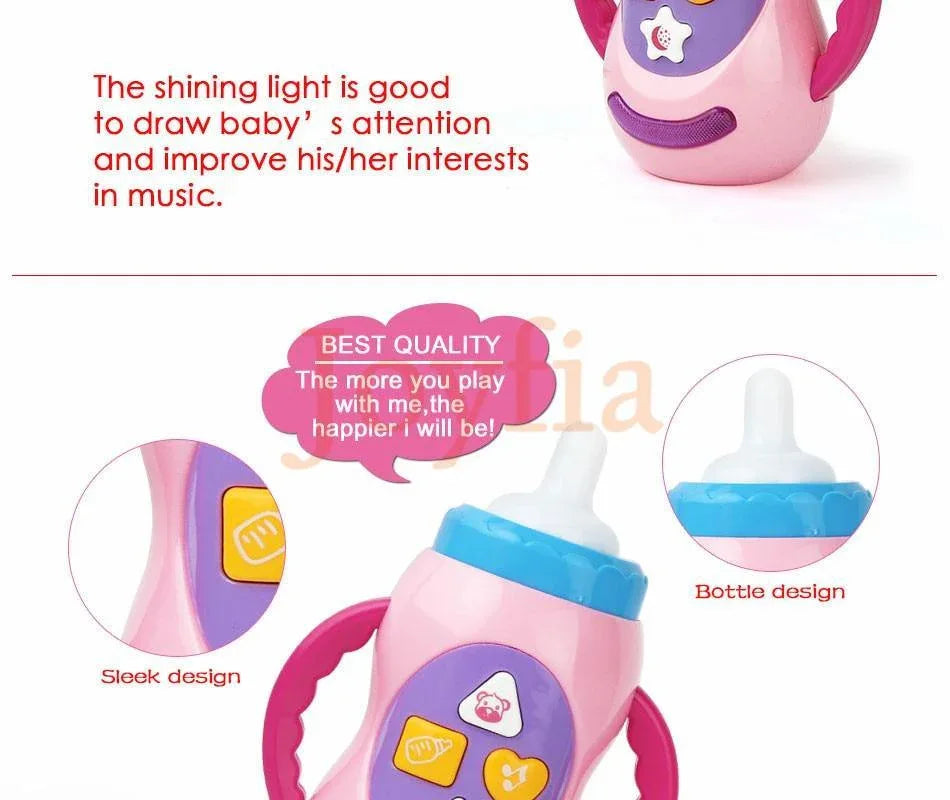 Baby Simulation Milk Bottle Toy LED Flashing Baby Bottle With Sound and Light Toys For Baby - BIG FRENCHIES