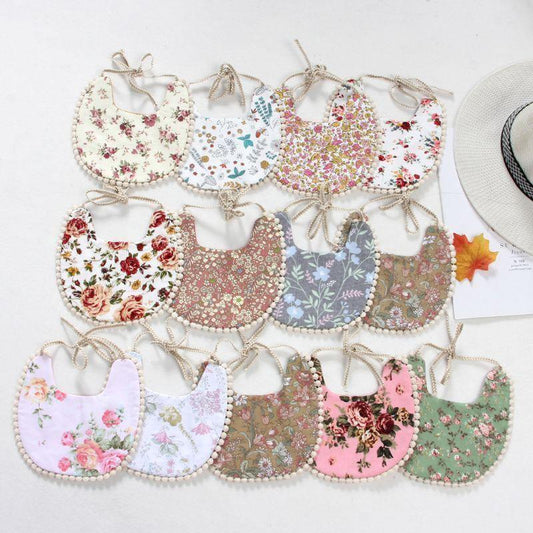 Modern Handamde Saliva Towel Floral Vintage Newborn Double Side Bibs Boys Girls Props Bandana Countryside Bib For Kids - BIG FRENCHIES
