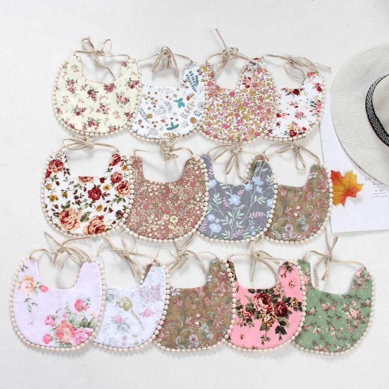 Modern Handamde Saliva Towel Floral Vintage Newborn Double Side Bibs Boys Girls Props Bandana Countryside Bib For Kids - BIG FRENCHIES