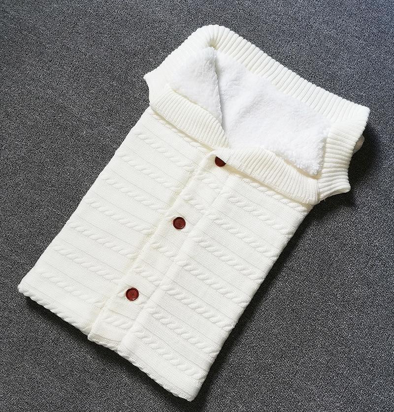 Handmade Wool Warm Baby Blanket Soft Baby Sleeping Bag Cotton Knitting Envelope Newborn Swadding Wrap Stroller blankets Gift for Shower - BIG FRENCHIES